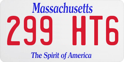 MA license plate 299HT6