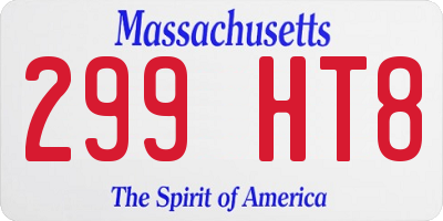 MA license plate 299HT8
