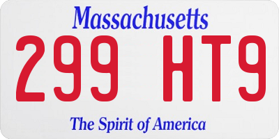 MA license plate 299HT9