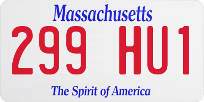 MA license plate 299HU1