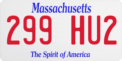 MA license plate 299HU2