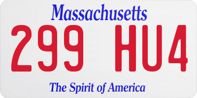 MA license plate 299HU4
