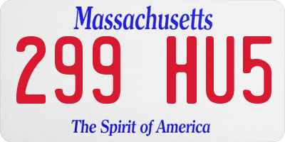 MA license plate 299HU5