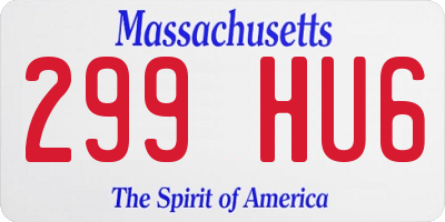 MA license plate 299HU6