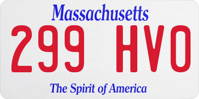 MA license plate 299HV0