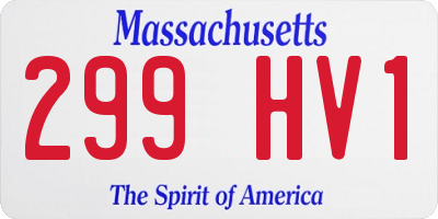 MA license plate 299HV1