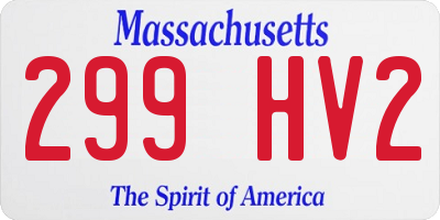 MA license plate 299HV2