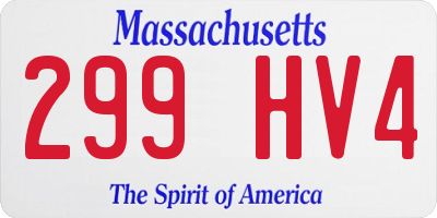 MA license plate 299HV4