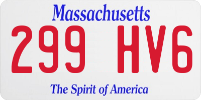 MA license plate 299HV6