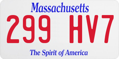 MA license plate 299HV7