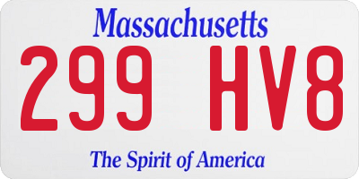 MA license plate 299HV8