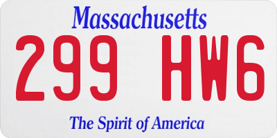MA license plate 299HW6