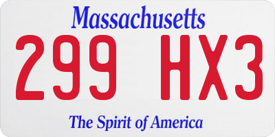 MA license plate 299HX3