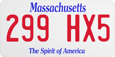 MA license plate 299HX5