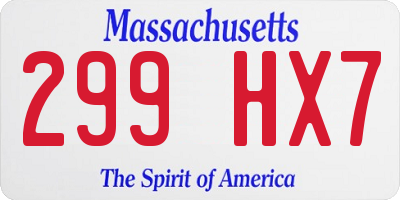 MA license plate 299HX7
