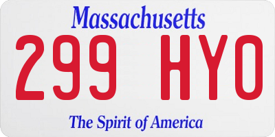 MA license plate 299HY0