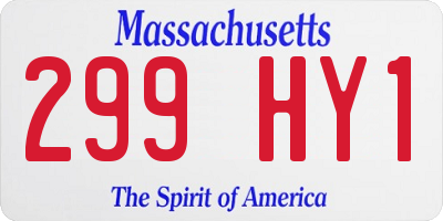 MA license plate 299HY1