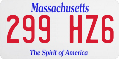 MA license plate 299HZ6
