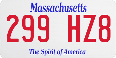MA license plate 299HZ8