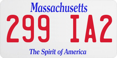 MA license plate 299IA2