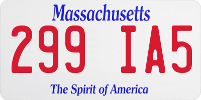 MA license plate 299IA5