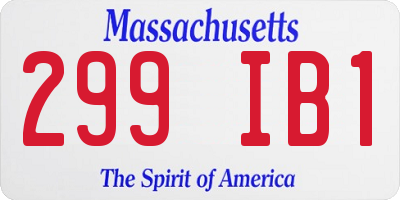 MA license plate 299IB1