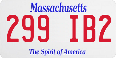 MA license plate 299IB2