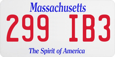 MA license plate 299IB3