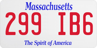 MA license plate 299IB6