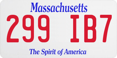 MA license plate 299IB7