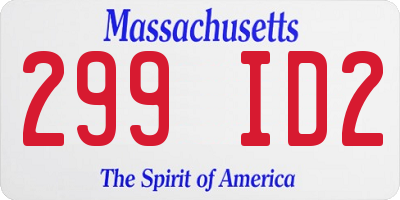 MA license plate 299ID2