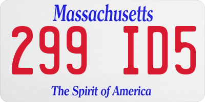 MA license plate 299ID5