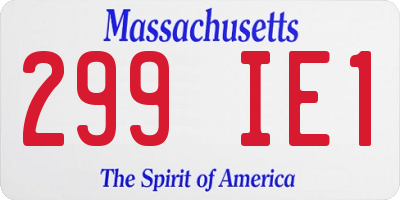 MA license plate 299IE1