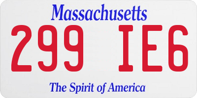 MA license plate 299IE6