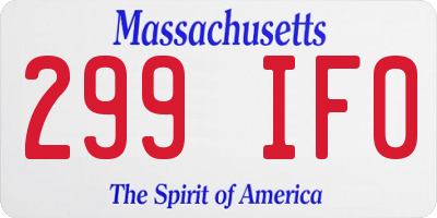 MA license plate 299IF0