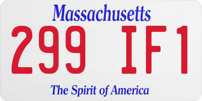MA license plate 299IF1