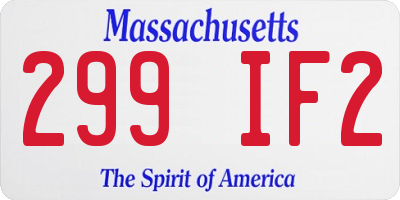 MA license plate 299IF2