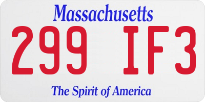 MA license plate 299IF3