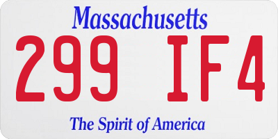 MA license plate 299IF4