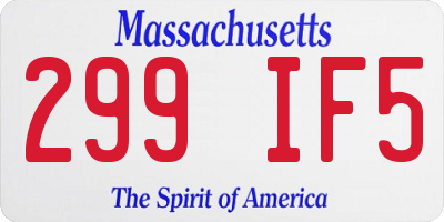 MA license plate 299IF5