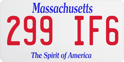 MA license plate 299IF6