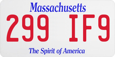 MA license plate 299IF9