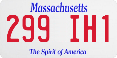 MA license plate 299IH1