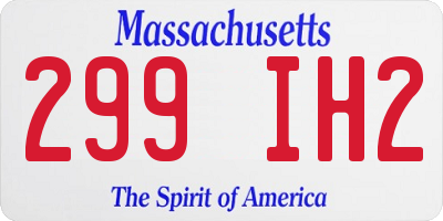 MA license plate 299IH2