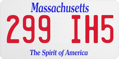 MA license plate 299IH5