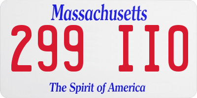 MA license plate 299II0
