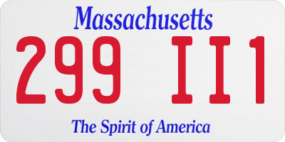 MA license plate 299II1