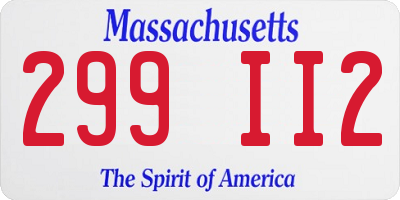 MA license plate 299II2