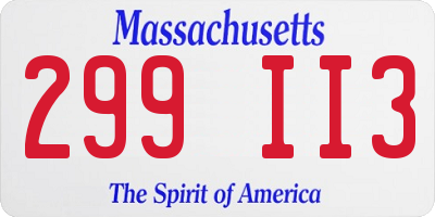 MA license plate 299II3