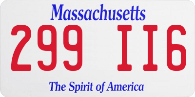 MA license plate 299II6